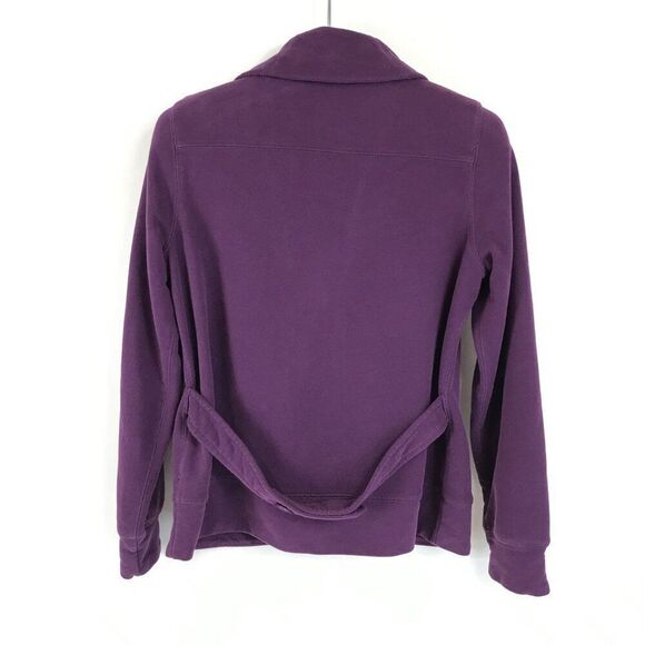 L.L. Bean Cowl Neck Button Down Cardigan Women's Small Purple Pockets Knit - Picture 7 of 11